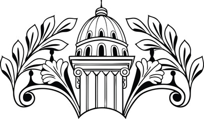 vector illustration of an ancient greek column