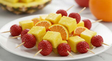 Delicious Fruit Skewers Recipe | Pineapple, Raspberry