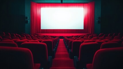 Obraz premium Empty Movie Theater: Awaiting the Show