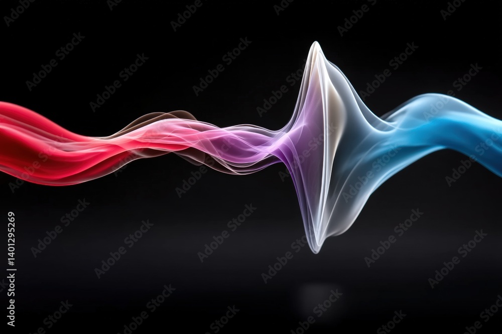 Aufkleber swirling waves of colored smoke create a mesmerizing abstract pattern against a dark backdrop