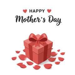 Gift box with roses for Mothers Day in detailed vector art