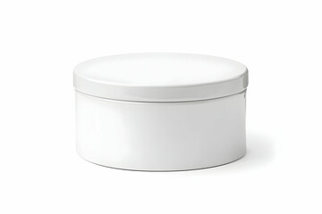 White cylindrical podium isolated on white background for product presentations or photo templates