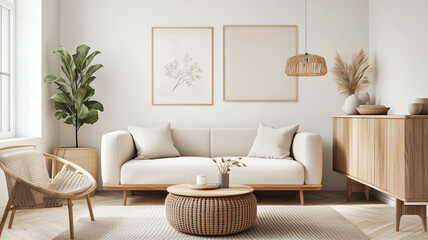 A Bright and Inviting Scandinavian Living Room with Sleek Furniture and Cozy Minimalist Design (11)