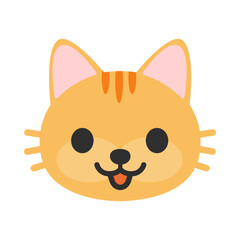 Cat Face Illustration, Clipart Isolated on White Background