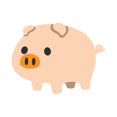 Pig, clipart, isolated on white background