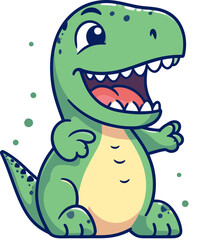 Dinosaur with Large Prehistoric Trees Dinosaur in Wild Open Landscape