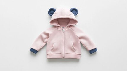 Adorable Pink Baby Hoodie with Bear Ears