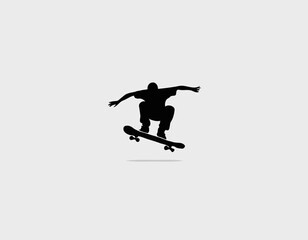 Icône de skateboard. Symbole de planche à roulettes. Concept de sport extrême. Illustration vectorielle