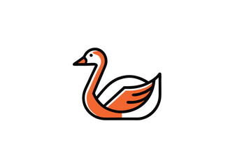 Simple Swan icon on white background