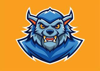 Fierce Wolf Mascot Creative vector cartoon illustration. template wolf mascot for sport team logo 