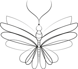 Vector butterfly illustration, an isolated insect with green wings against a white nature backdrop