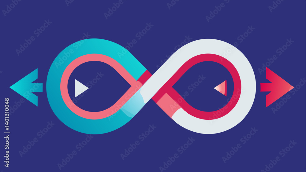Poster infinity loop of care show an infinity loop symbol made of nanostructures that represents the ongoin