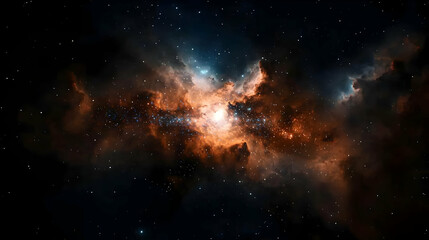 Colorful Starry Nebula In Deep Space