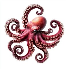 Obraz premium Realistic octopus with vibrant colors and intricate tentacles showcasing marine beauty and underwater wonder