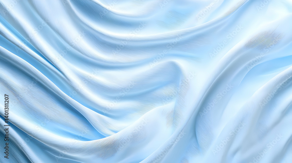 Poster light blue fabric drape with subtle pattern