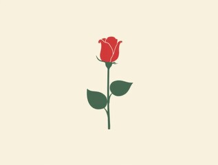 Fototapeta premium A minimalist representation of a single rose with a subtle background, symbolizing the essence of the Portland Rose Festival.