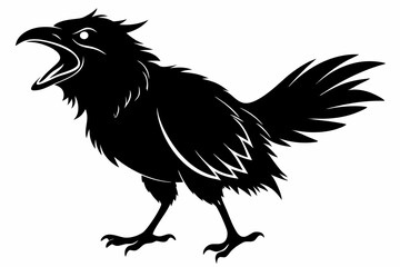 screaming piha bird silhouette black vector