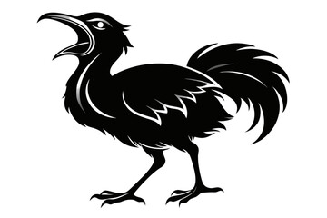 screaming piha bird silhouette black vector