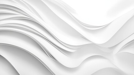 Obraz premium Abstract white waves of paper creating a flowing and elegant background design for presentations and graphics