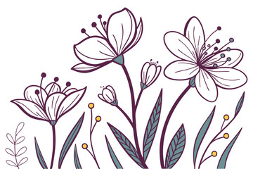flower vector set