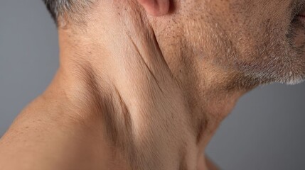 Obraz premium Neck Botox treatment area illustrated.