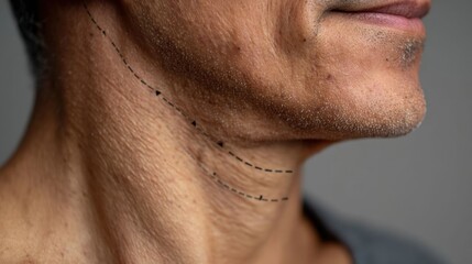 Naklejka premium Botox treatment areas on neck.