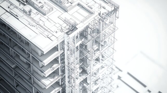 Residential home blueprint elevation with structural view high resolution picture