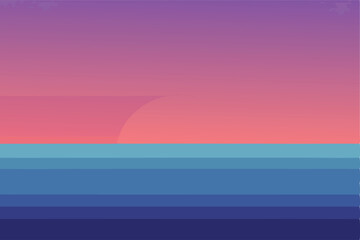 soft gradients of dawn over sea horizon vector illustration