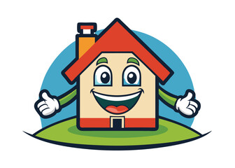 Real estate mascot logo design template  for construction architecture building