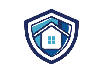 Symbol of home security padlock home logo design