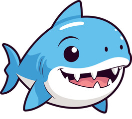 Fototapeta premium Shark Logo in Ocean Water Shark with Shark Teeth