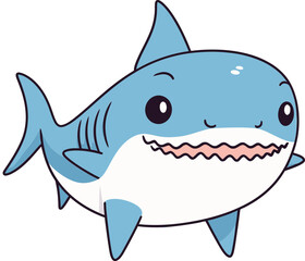 Fototapeta premium Shark Design for Coastal Themes Shark with Clear Teeth Vector