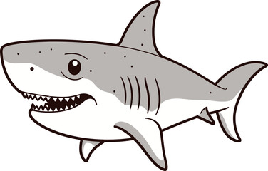 Obraz premium Shark Illustration for T-shirt Printing Shark Design with Bold Tail