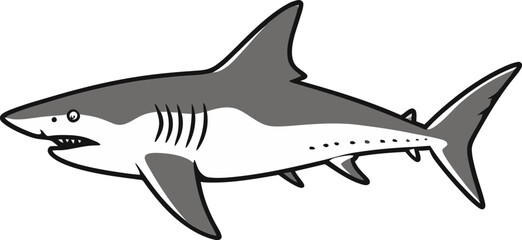 Obraz premium Shark for Wildlife Preservation Logo Shark Design with Fins Above Water