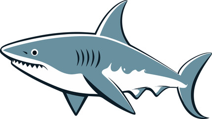 Obraz premium Shark with Bold, Pointed Teeth Shark with Fins Up and Tail Raised