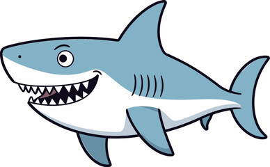 Obraz premium Shark for Summer Surfing Themes Shark Icon for Kids� Ocean Adventure