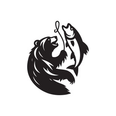 bear fisher vector silhouette logo design