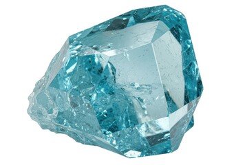 Obraz premium Aquamarine gemstone crystal mineral gem healing stone jewelry isolated on white background