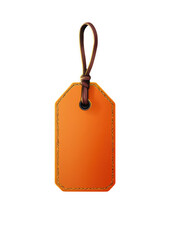 Fototapeta premium Label tag in orange with string for branding and pricing