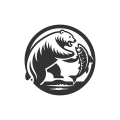  bear fisher vector silhouette logo design