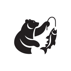  bear fisher vector silhouette logo design