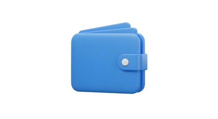 A vibrant blue wallet, neatly folded, symbolizes financial security and preparedness against a clean white background.