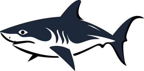 Obraz premium Shark with Raised Tail and Fins Shark Icon for Nature Projects