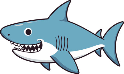 Obraz premium Shark for Coastal and Beach Designs Shark with Big Teeth Logo