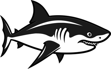 Fototapeta premium Shark in Motion with Water Ripple Shark Design for Marine Safety