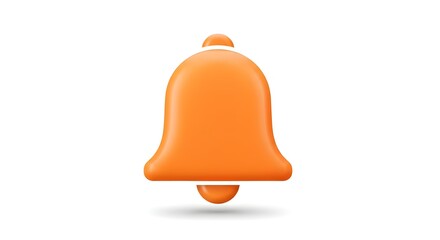 A cheerful orange bell announcing exciting news, a vibrant 3D design against a clean white background.