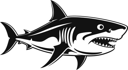 Fototapeta premium Shark for Summer Events Shark with Clear Tail and Fins