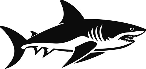 Fototapeta premium Shark with Powerful Bite Shark for Summer Events Vector