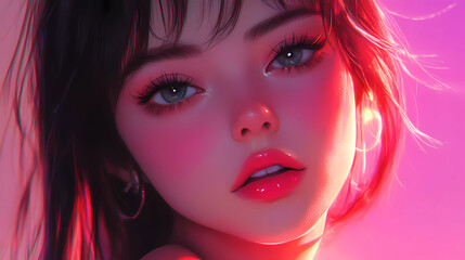 Fototapeta premium Digital art, background, artwork, wallpaper, illustration, 8K, 4K, anime, art,