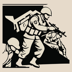 Vector Design for International Day of United Nations Peacekeepers Featuring Peacekeeper Soldier, Olive Branch, and Dove, Symbolizing Global Peacekeeping Efforts and Cooperation